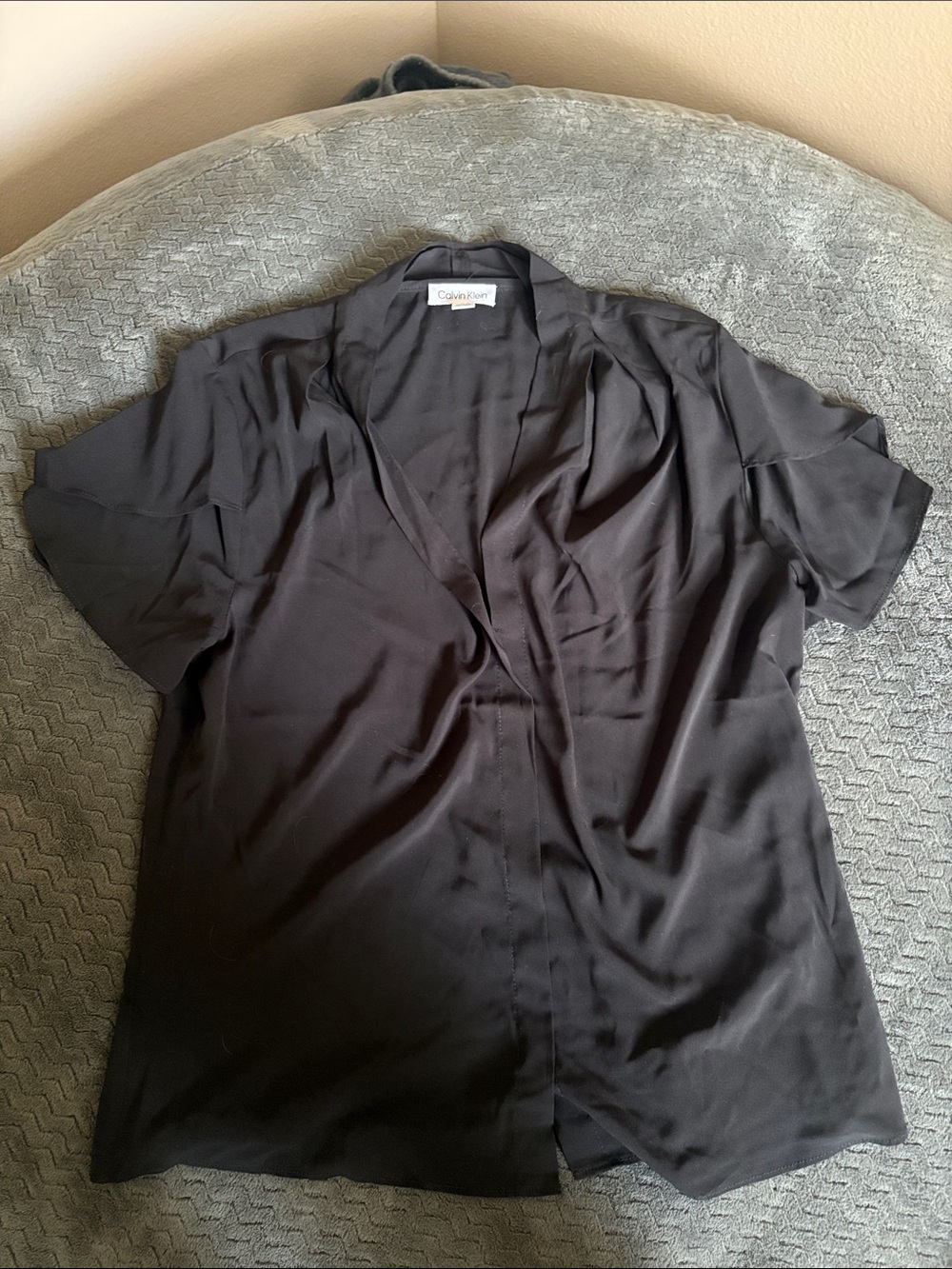 Calvin Klein Black Short-Sleeve Blouse